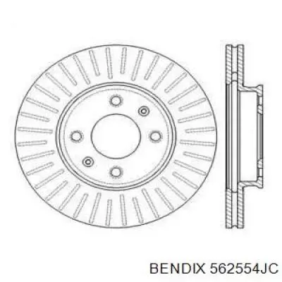 Диск гальмівний передній 562554JC Jurid/Bendix