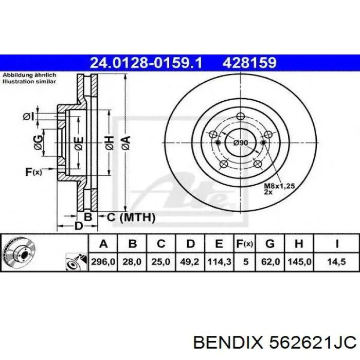 Гальмівні диски передні 562621JC Jurid/Bendix