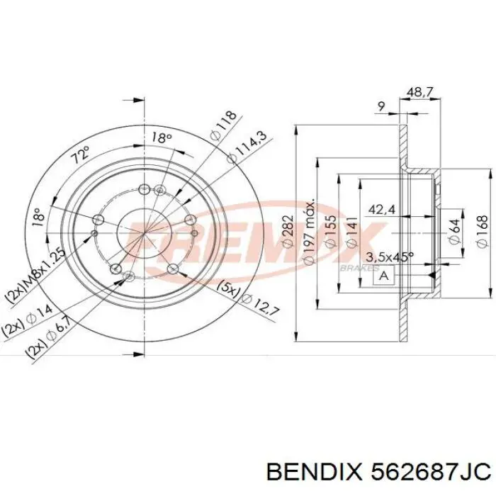 Гальмівні диски 562687JC Jurid/Bendix