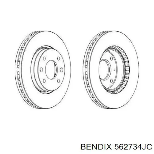 Диск гальмівний передній 562734JC Jurid/Bendix