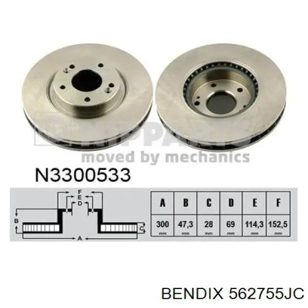 Купити 562755JC Jurid/Bendix Ротор гальмівний