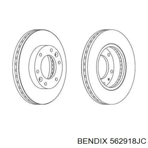 Диск гальмівний передній 562918JC Jurid/Bendix