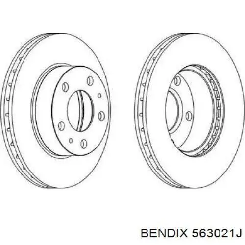 563021J Jurid/Bendix диск гальмівний передній