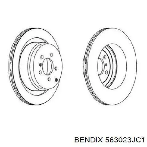 Задні дискові гальма Jurid/Bendix 563023JC1 ціна, від 84.76 USD