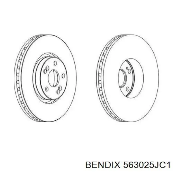 Диск гальмівний передній 563025JC1 Jurid/Bendix