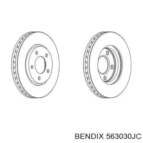 Диск гальмівний передній 563030JC Jurid/Bendix