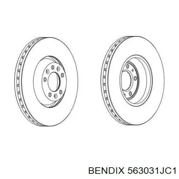 Гальмівні диски передні 563031JC1 Jurid/Bendix