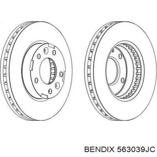 Диск гальмівний передній 563039JC Jurid/Bendix