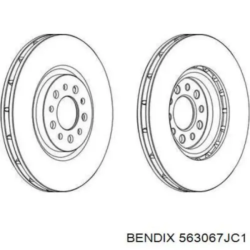 563067JC1 Jurid/Bendix диск гальмівний передній