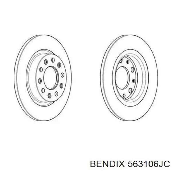 563106JC Jurid/Bendix диск гальмівний задній