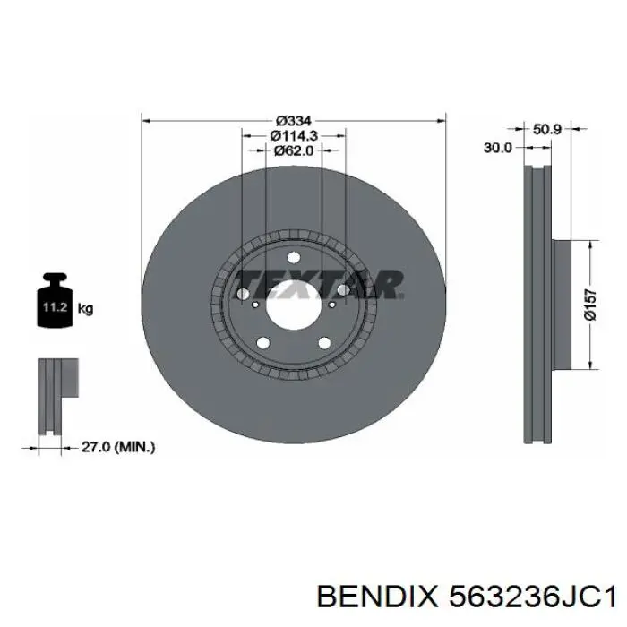 Диск переднього гальма Power Stop JBR1392XPR ціна, від 99.95 USD