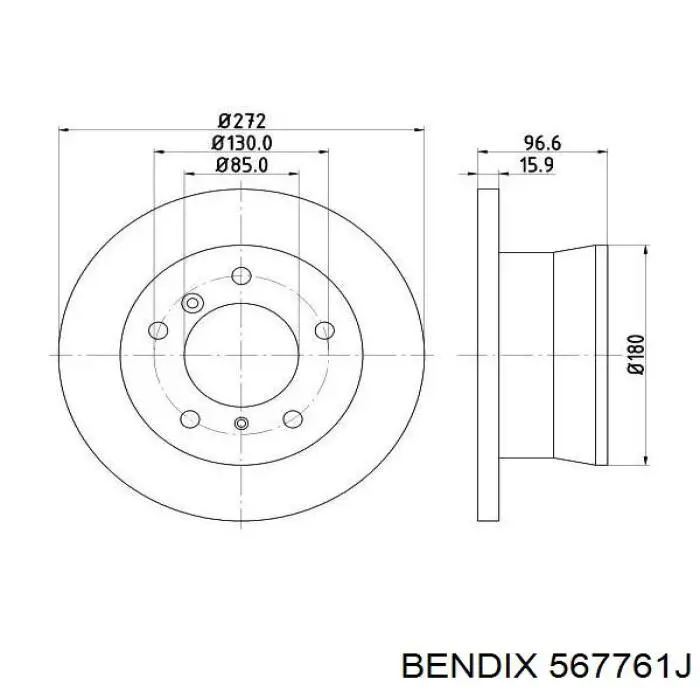 Гальмівні диски 567761J Jurid/Bendix