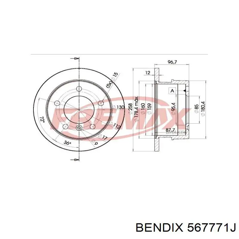 Гальмівні диски 567771J Jurid/Bendix