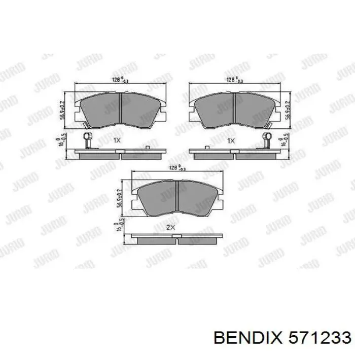 571233 Jurid/Bendix Передні гальмівні колодки
