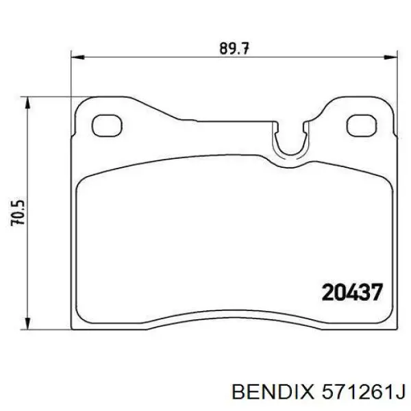 Колодки гальмівні передні, дискові 571261J Jurid/Bendix