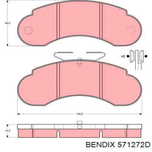 Гальмівні колодки Jurid/Bendix 571272D ціна, від 15.16 USD