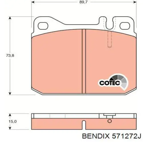 Передні тормозні колодки 571272J Jurid/Bendix