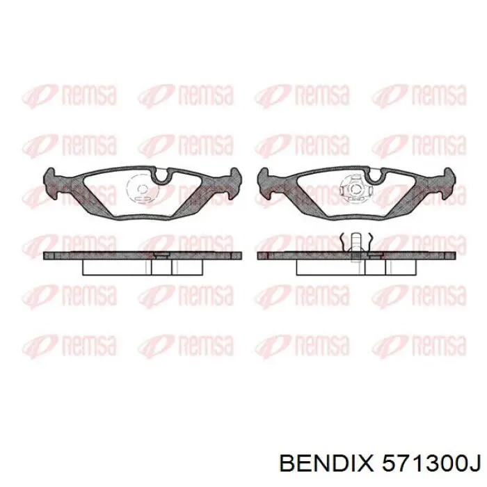 Задні гальмівні колодки 571300J Jurid/Bendix