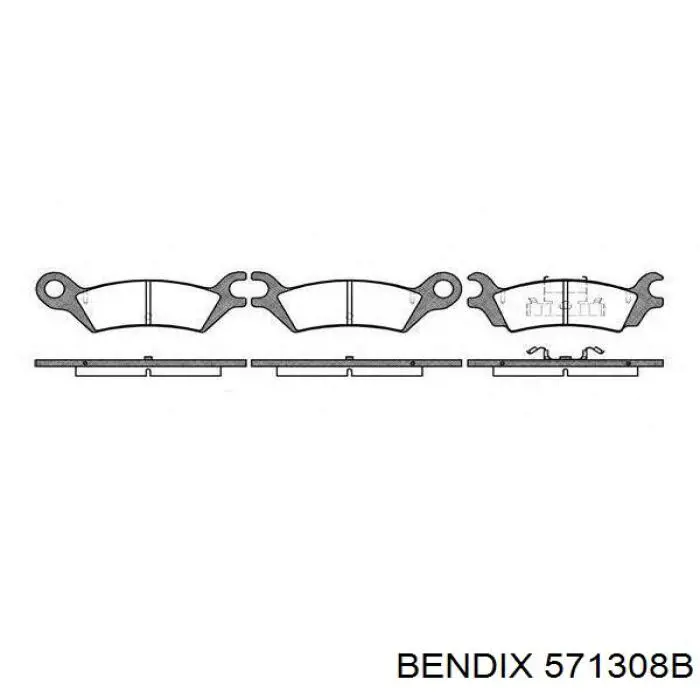 571308B Jurid/Bendix колодки гальмівні передні, дискові