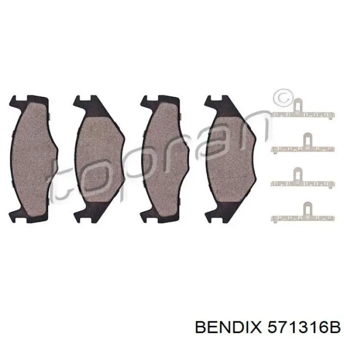 Гальмівні колодки Jurid/Bendix 571316B ціна, від 10.68 USD
