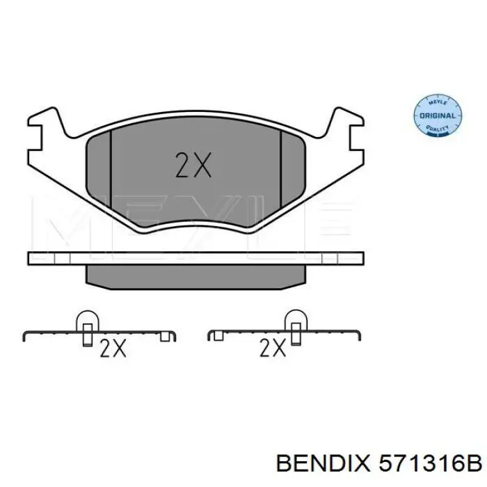 571316B Jurid/Bendix Передні гальмівні колодки