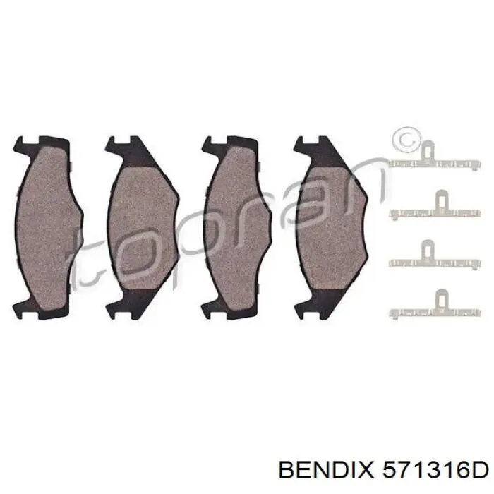 571316D Jurid/Bendix Передні гальмівні колодки