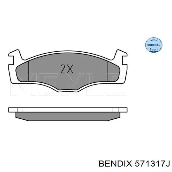 571317J Jurid/Bendix Передні гальмівні колодки