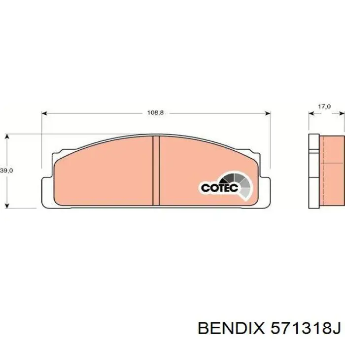 571318J Jurid/Bendix колодки гальмівні передні, дискові