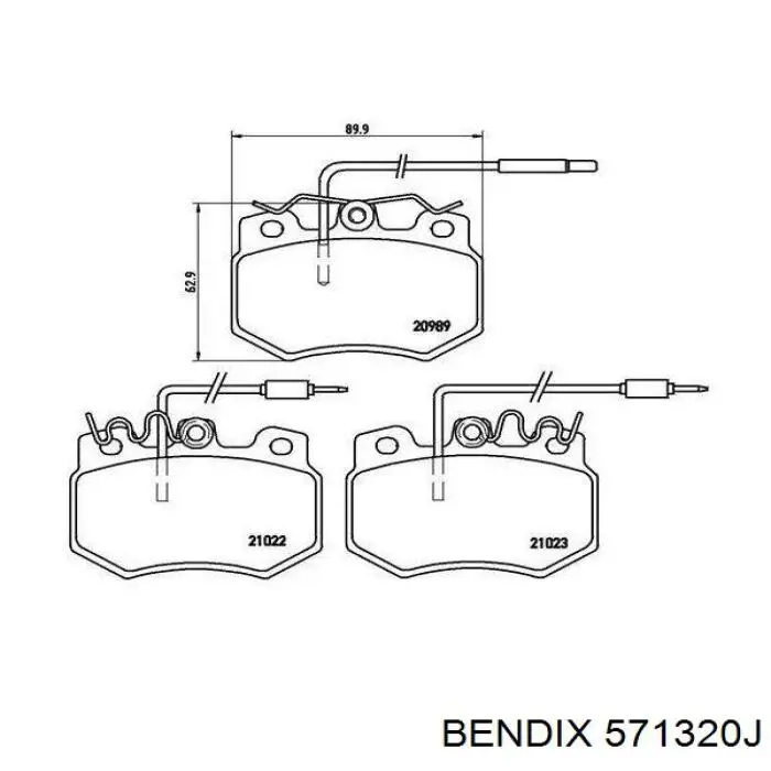 Тормозні колодки Jurid/Bendix 571320J