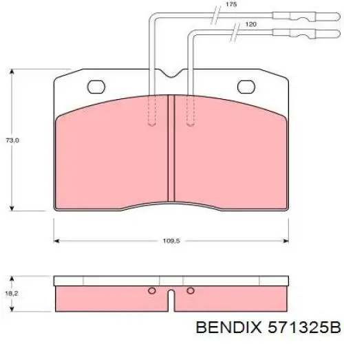 Колодки гальмівні передні, дискові 571325B Jurid/Bendix