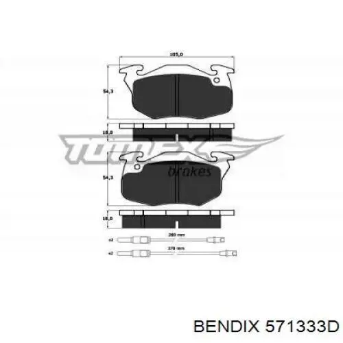 Купити 571333D Jurid/Bendix Колодки гальмівні передні, дискові