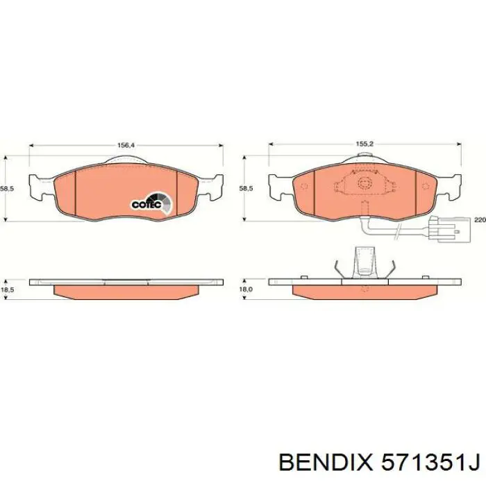 Купити 571351J Jurid/Bendix Колодки гальмівні передні, дискові
