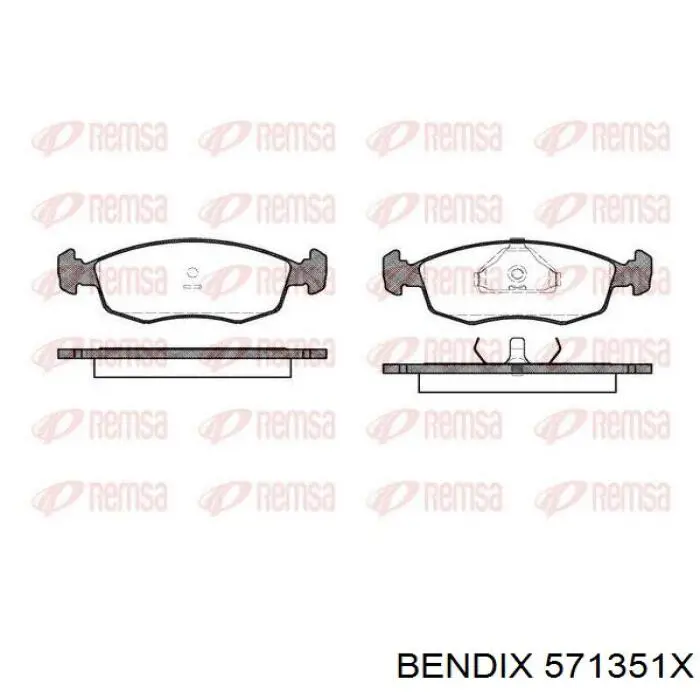 571351X Jurid/Bendix колодки гальмівні передні, дискові