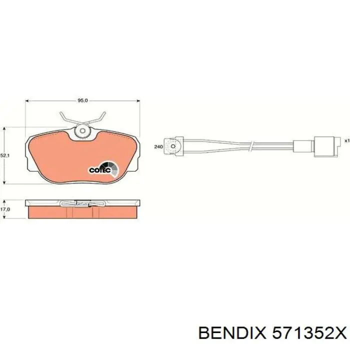 571352X Jurid/Bendix Передні гальмівні колодки
