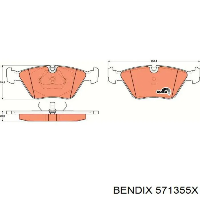 Гальмівні колодки Jurid/Bendix 571355X ціна, від 24.36 USD