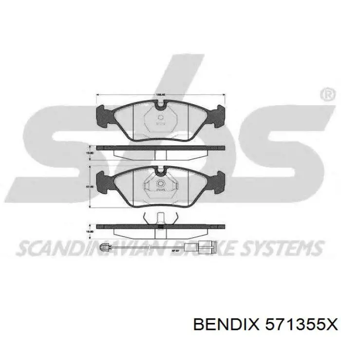 Передні тормозні колодки 571355X Jurid/Bendix