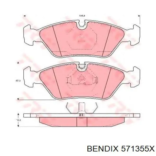 571355X Jurid/Bendix Передні гальмівні колодки
