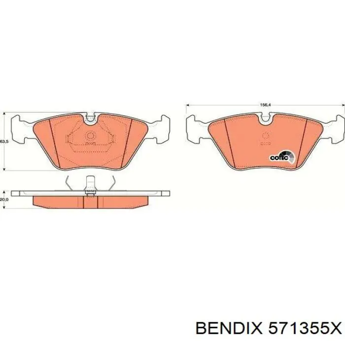 571355X Jurid/Bendix Передні гальмівні колодки