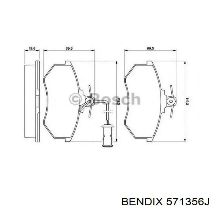 Купити 571356J Jurid/Bendix Колодки гальмівні передні, дискові