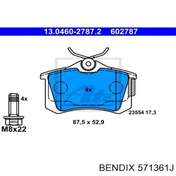 Купити 571361J Jurid/Bendix Задні колодки