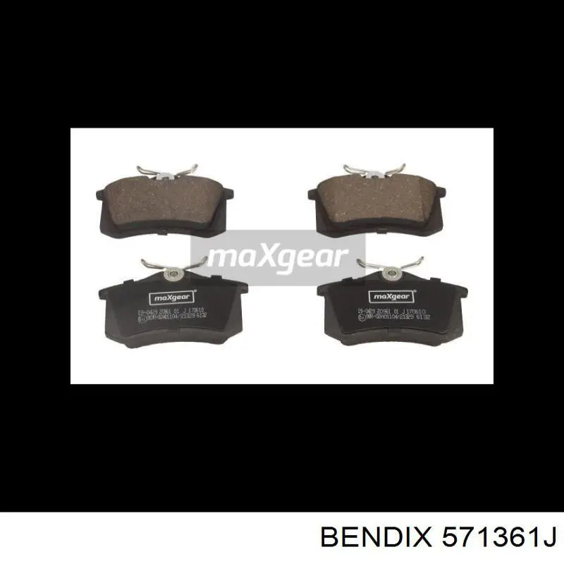 Задні гальмівні колодки 571361J Jurid/Bendix