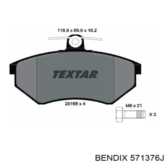 Купити 571376J Jurid/Bendix Колодки гальмівні передні, дискові