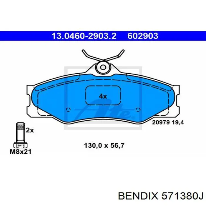 571380J Jurid/Bendix Передні гальмівні колодки