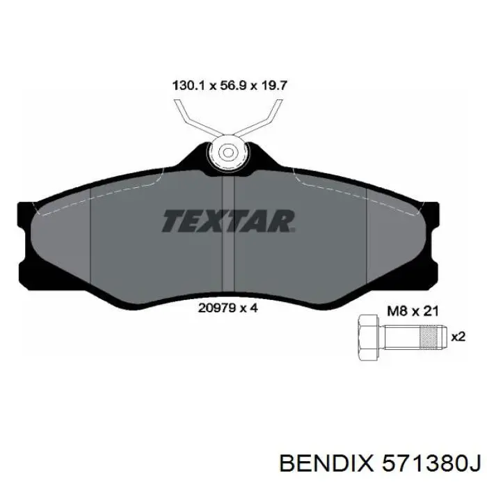 Гальмівні колодки Jurid/Bendix 571380J ціна, від 20.00 USD