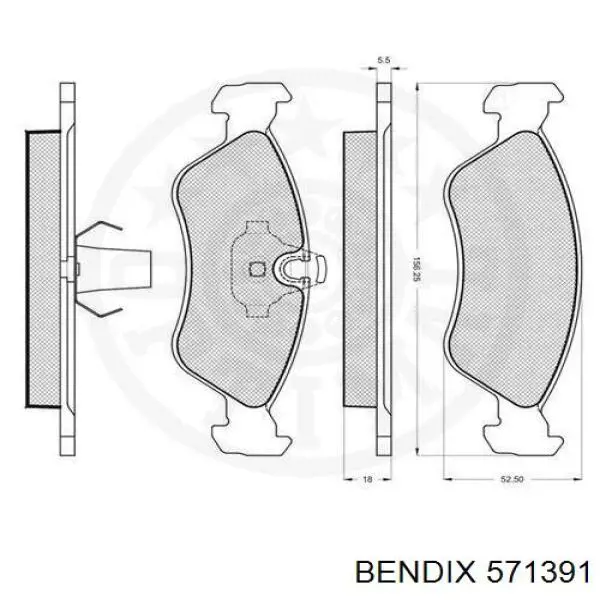 Купити 571391 Jurid/Bendix Колодки гальмівні передні, дискові