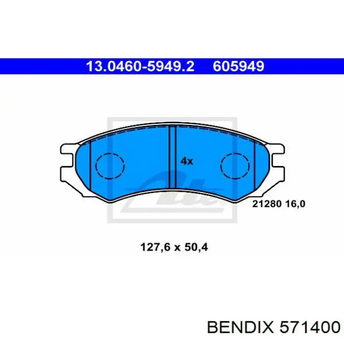 Купити 571400 Jurid/Bendix Колодки гальмівні передні, дискові