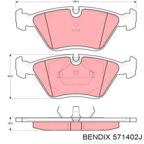 Передні тормозні колодки 571402J Jurid/Bendix