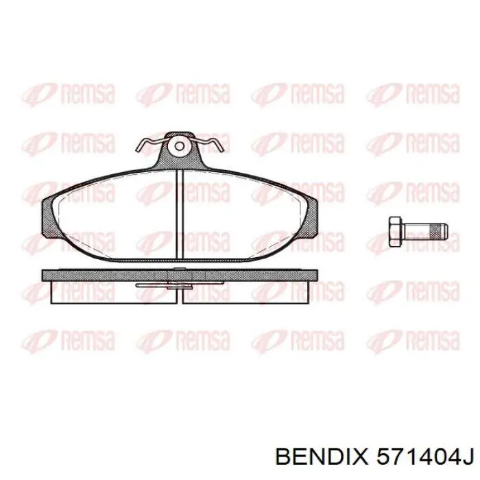 Колодки гальмівні передні, дискові 571404J Jurid/Bendix