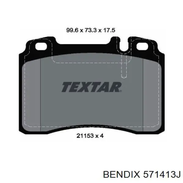 Колодки гальмівні передні, дискові 571413J Jurid/Bendix