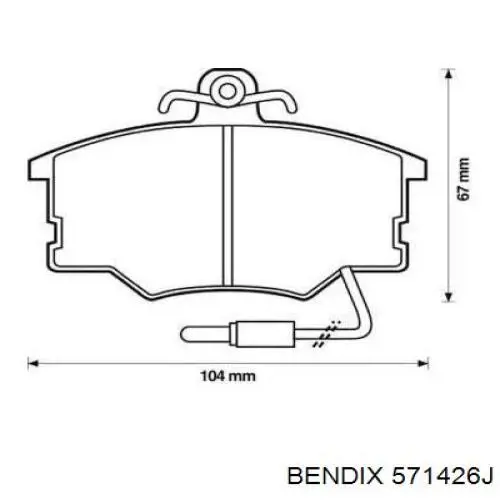 Купити 571426J Jurid/Bendix Колодки гальмівні передні, дискові